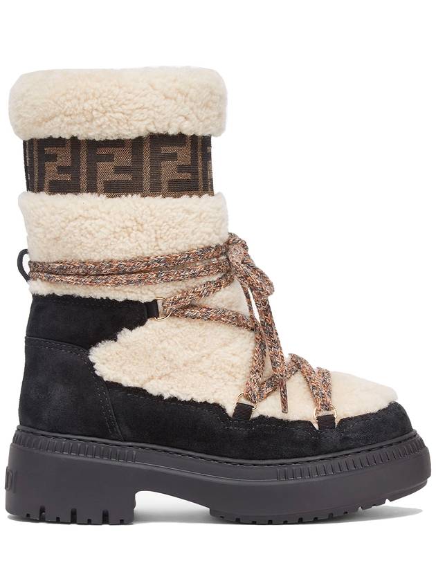 Fendi Apres Chic Sheepskin Winter Boots White