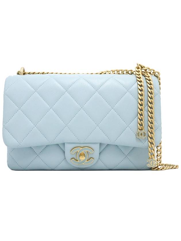 Chanel AS3114 Sky Blue Lambskin Gold Metal Mini Flap Petit Sac Chain Shoulder Bag