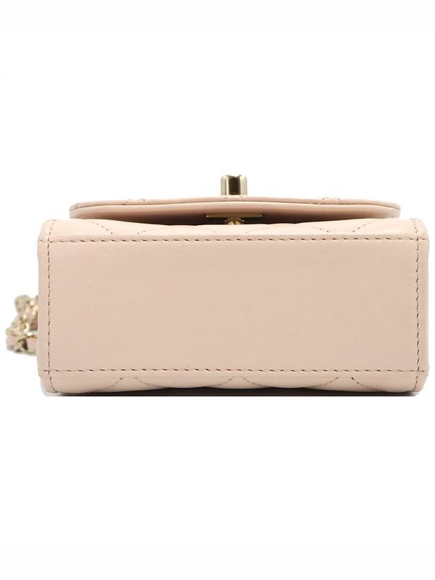 Chanel A81633 Light Beige Lambskin Gold CC Logo Trendy Mini Cross Bag 31st