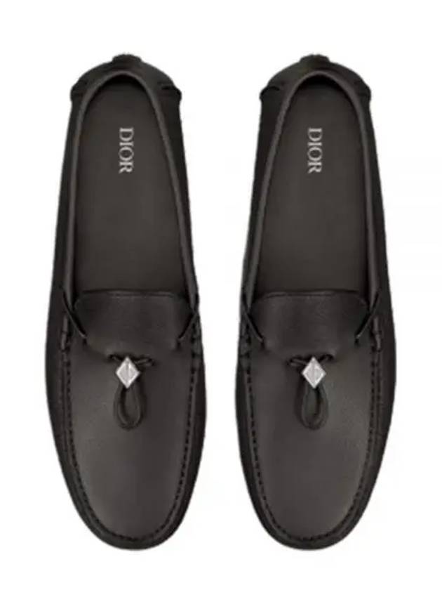 Christian Dior CD Diamond Grained Calfskin Loafers Black