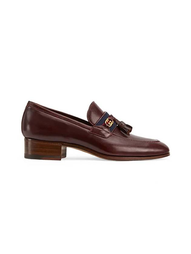 Gucci GG Interlocking Logo Web Tassel Loafer Brown