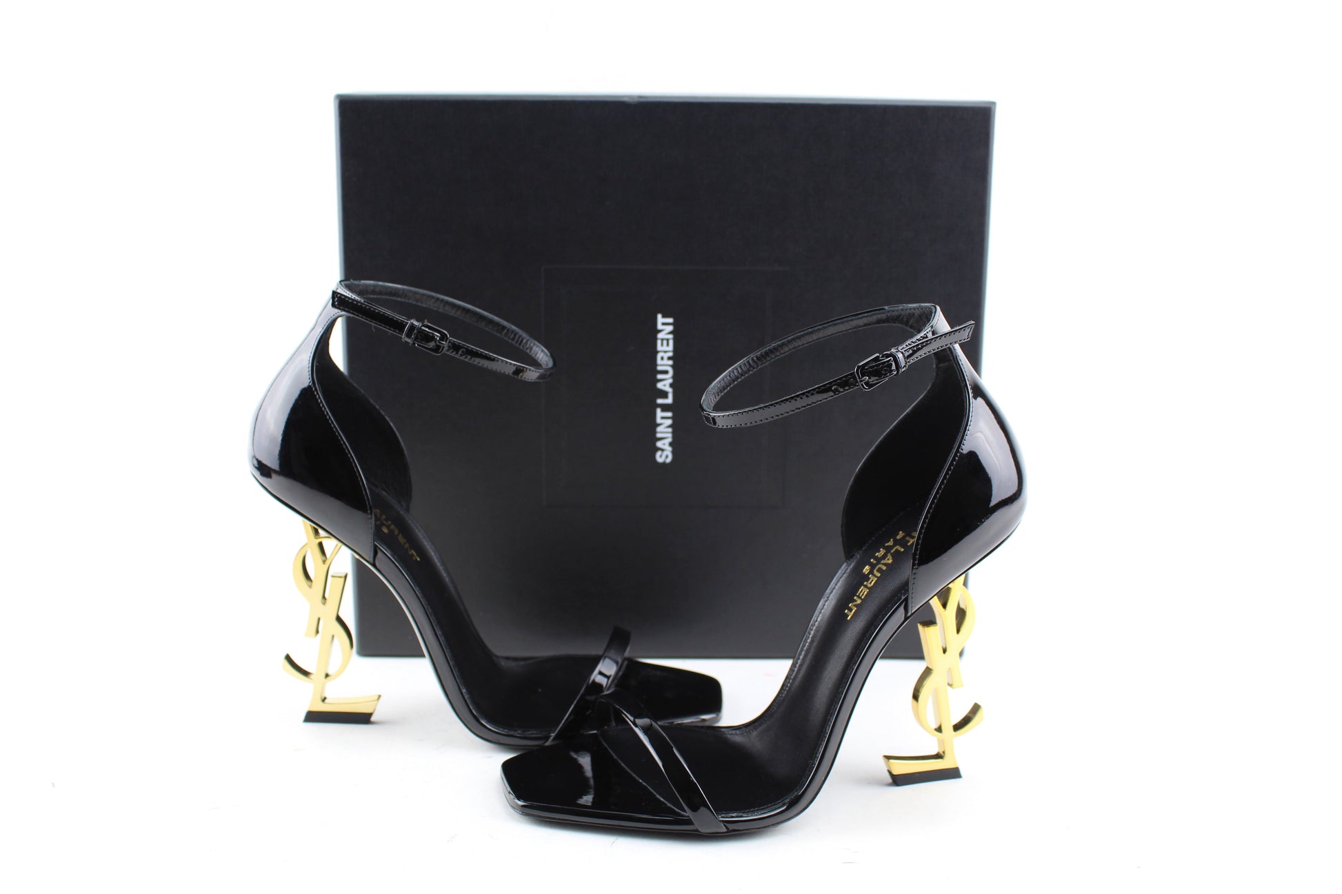 Saint Laurent Opyum YSL logo heel sandals