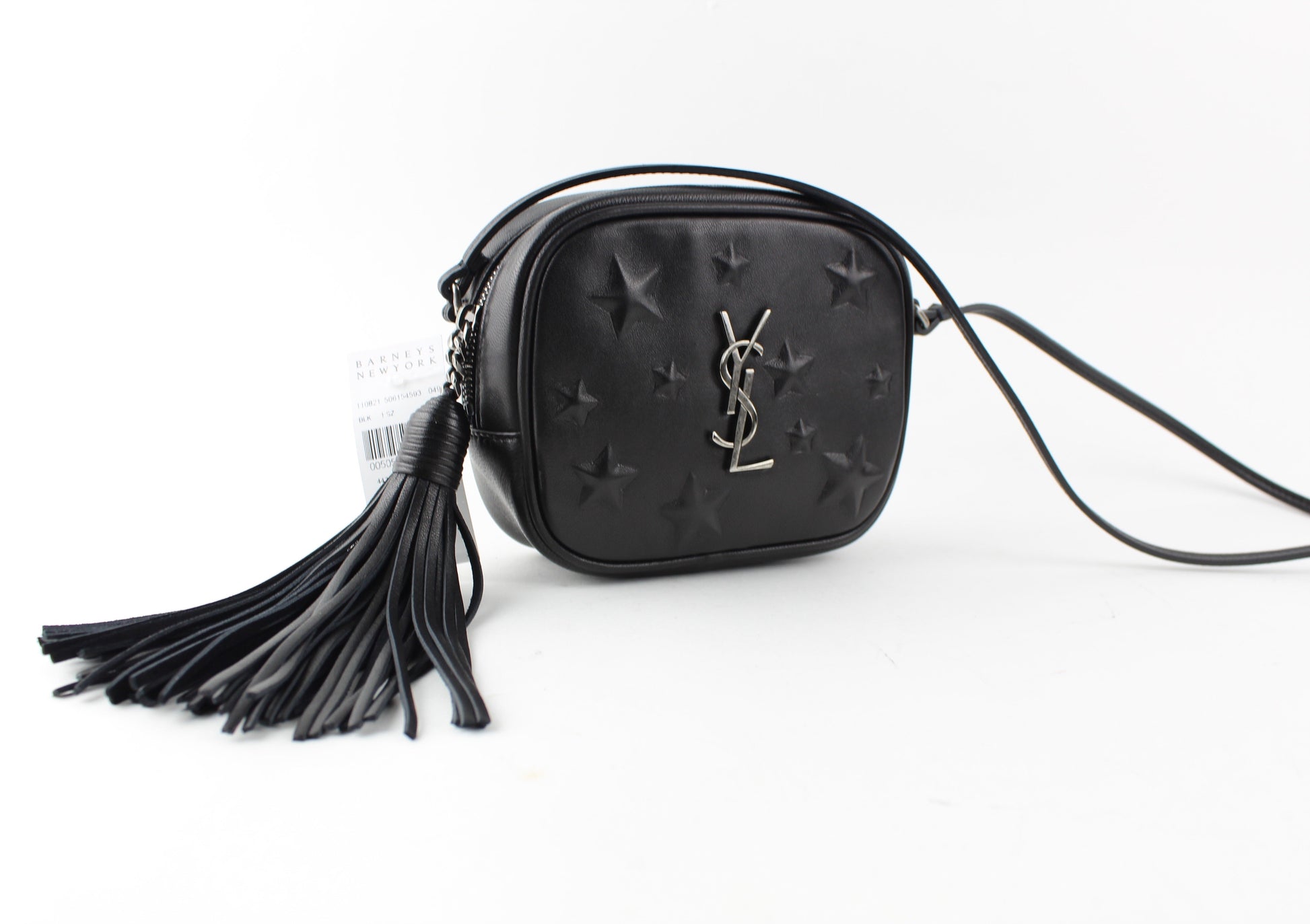 SAINT LAURENT MONOGRAM BLACK STAR EMBOSSED BLOGGER CROSSBODY