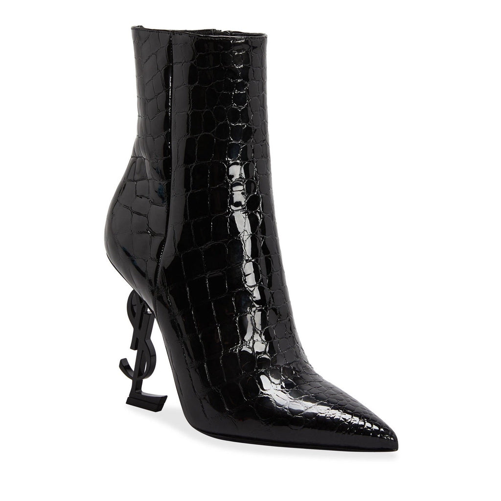 Saint Laurent Opyum 110 Croc Embossed booties