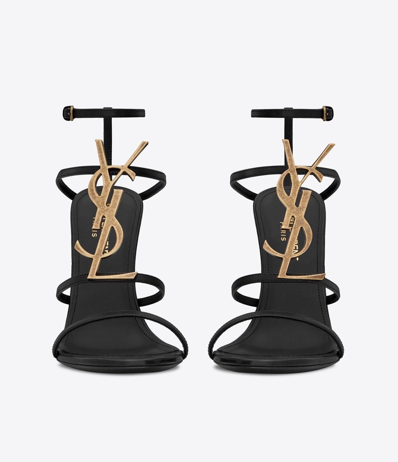 SAINT LAURENT CASSANDRA LEATHER SANDALS