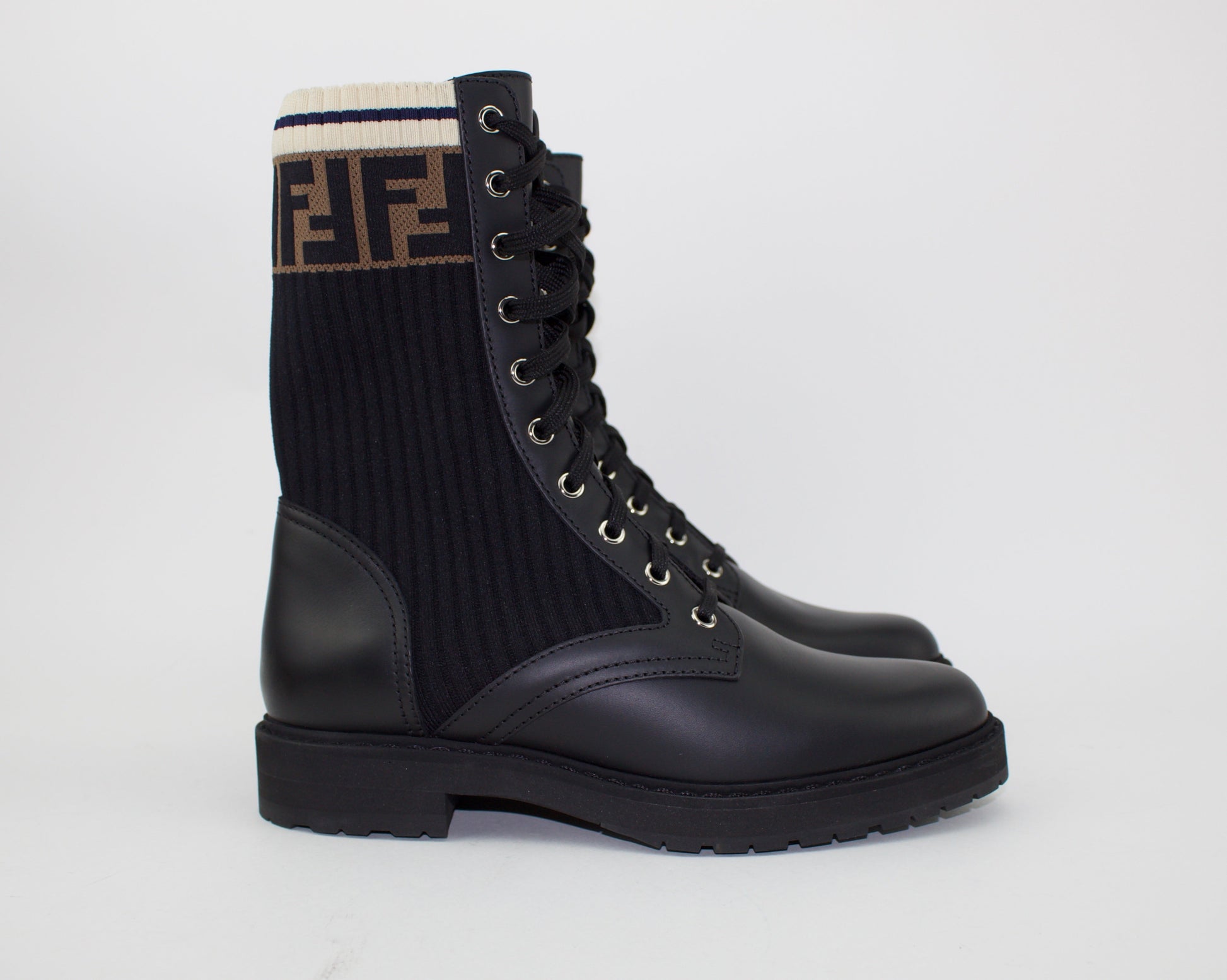 FENDI ROCKOKO COMBAT BOOTS
