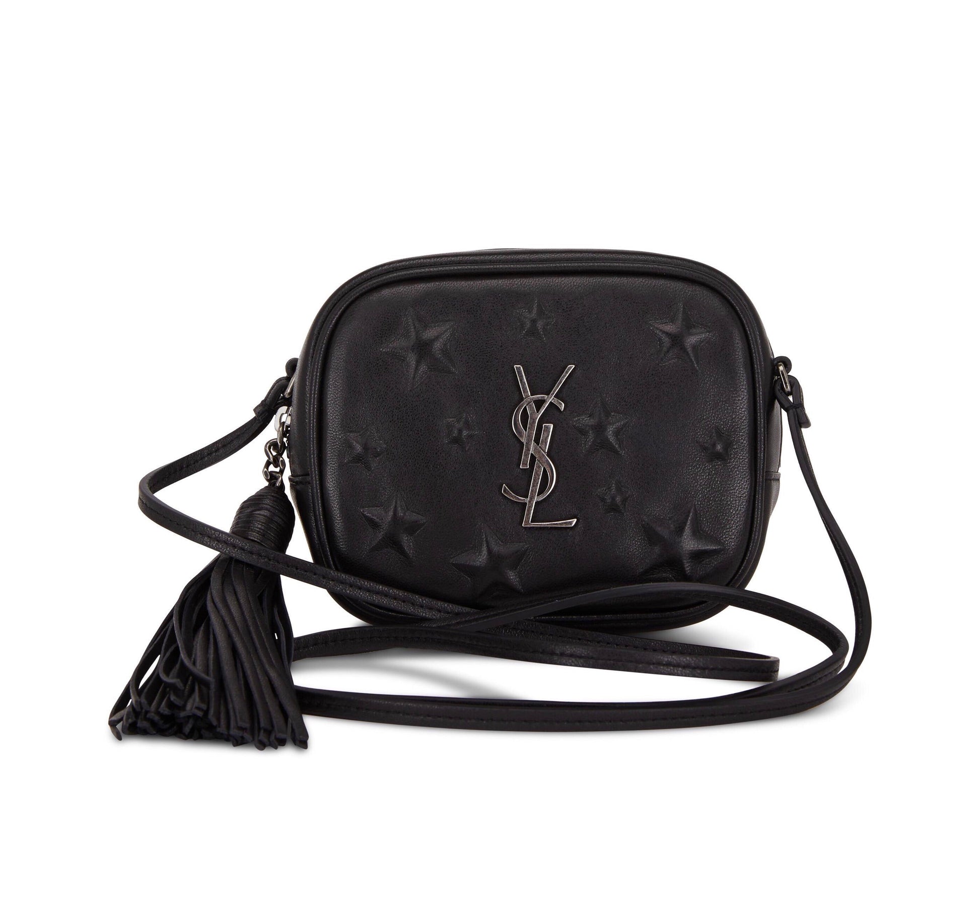 SAINT LAURENT MONOGRAM BLACK STAR EMBOSSED BLOGGER CROSSBODY