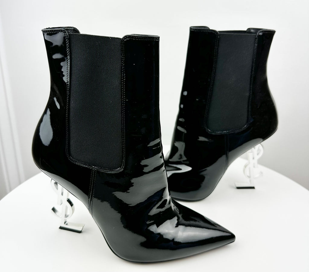 Saint Laurent Patent Opyum Booties