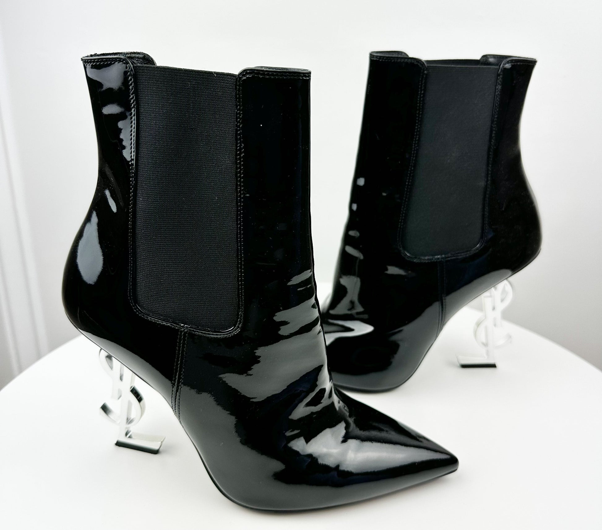 Saint Laurent Patent Opyum Booties