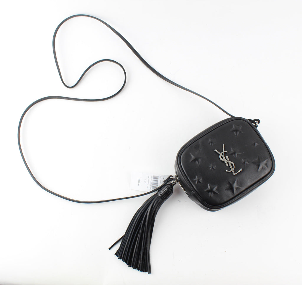 SAINT LAURENT MONOGRAM BLACK STAR EMBOSSED BLOGGER CROSSBODY