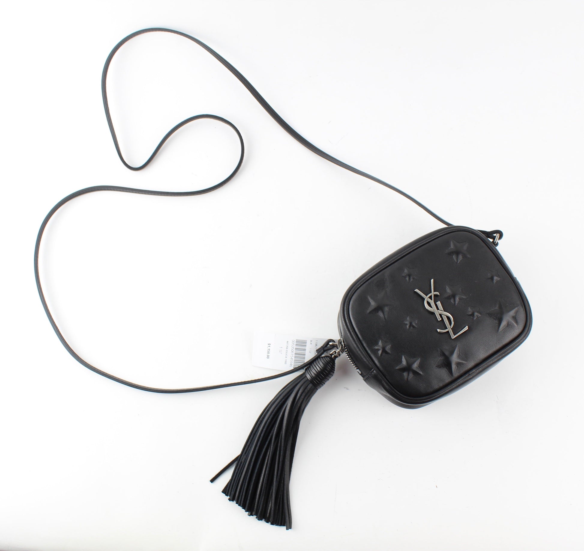 SAINT LAURENT MONOGRAM BLACK STAR EMBOSSED BLOGGER CROSSBODY
