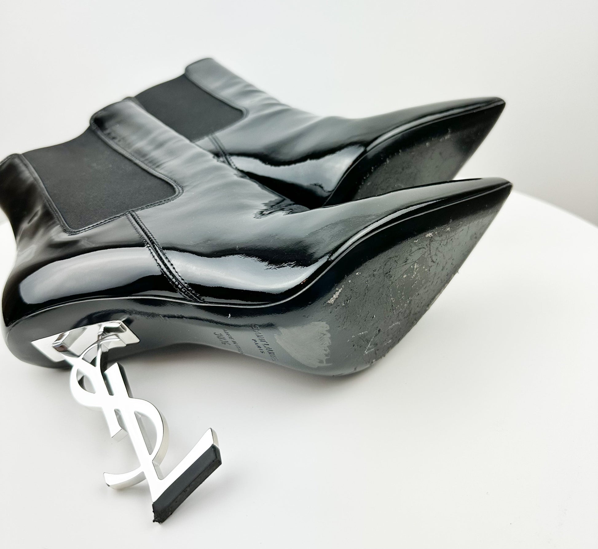 Saint Laurent Patent Opyum Booties