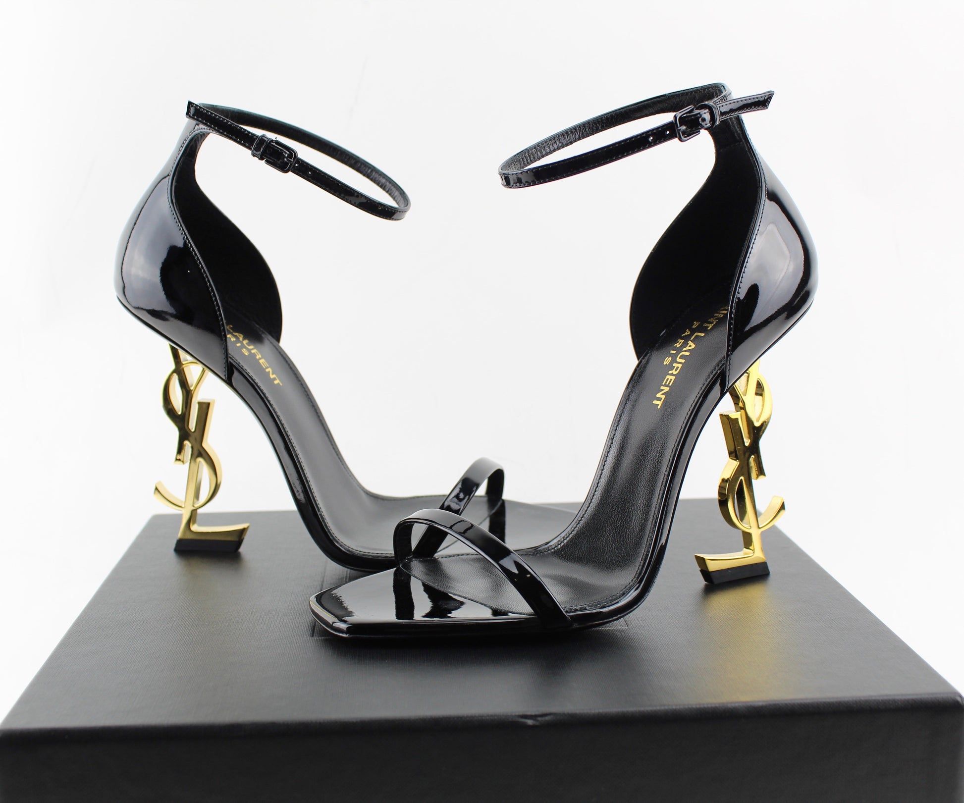 Saint Laurent Opyum YSL logo heel sandals