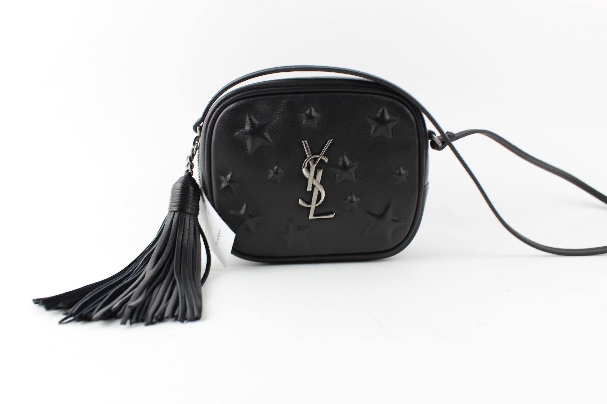 SAINT LAURENT MONOGRAM BLACK STAR EMBOSSED BLOGGER CROSSBODY