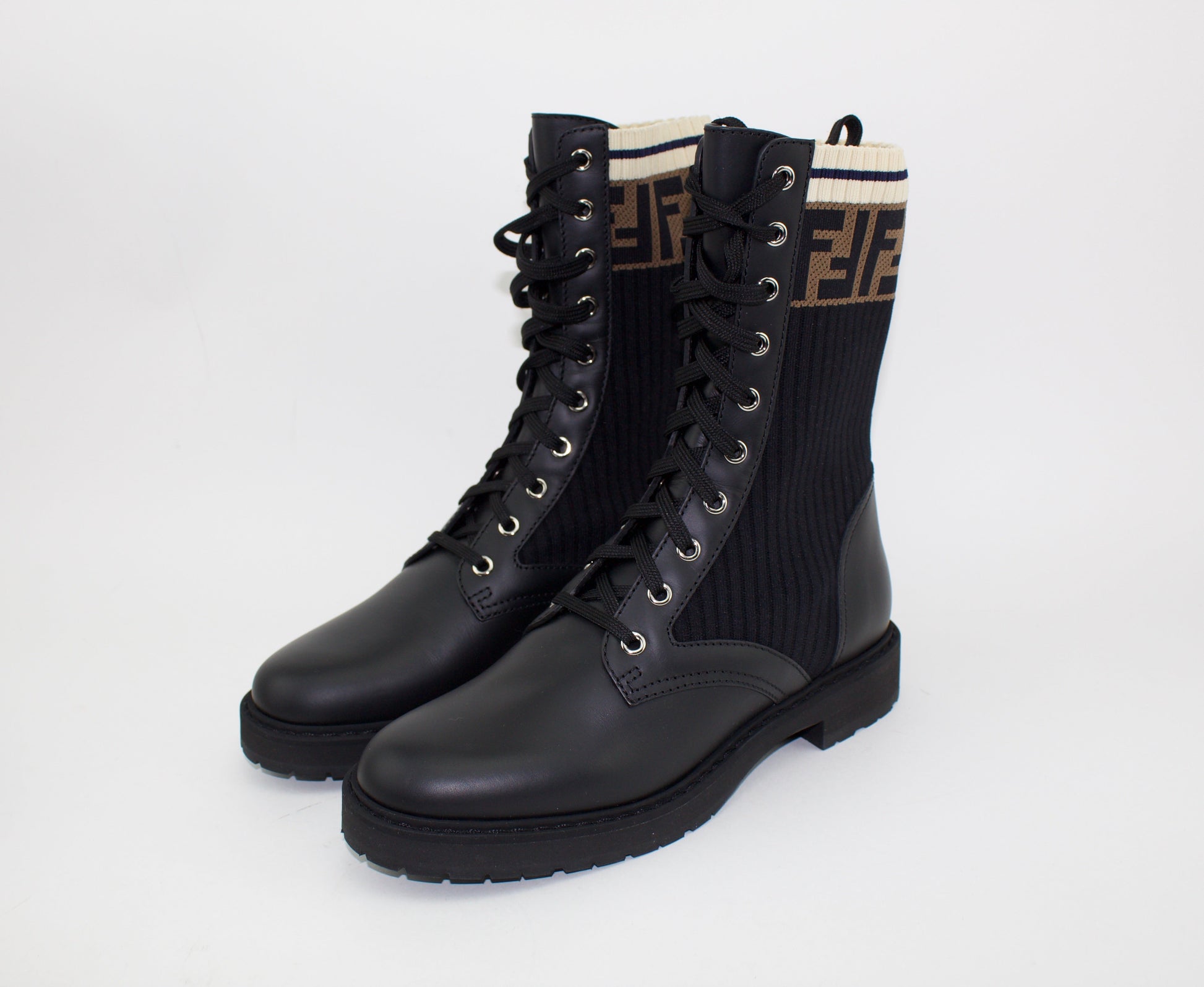 FENDI ROCKOKO COMBAT BOOTS