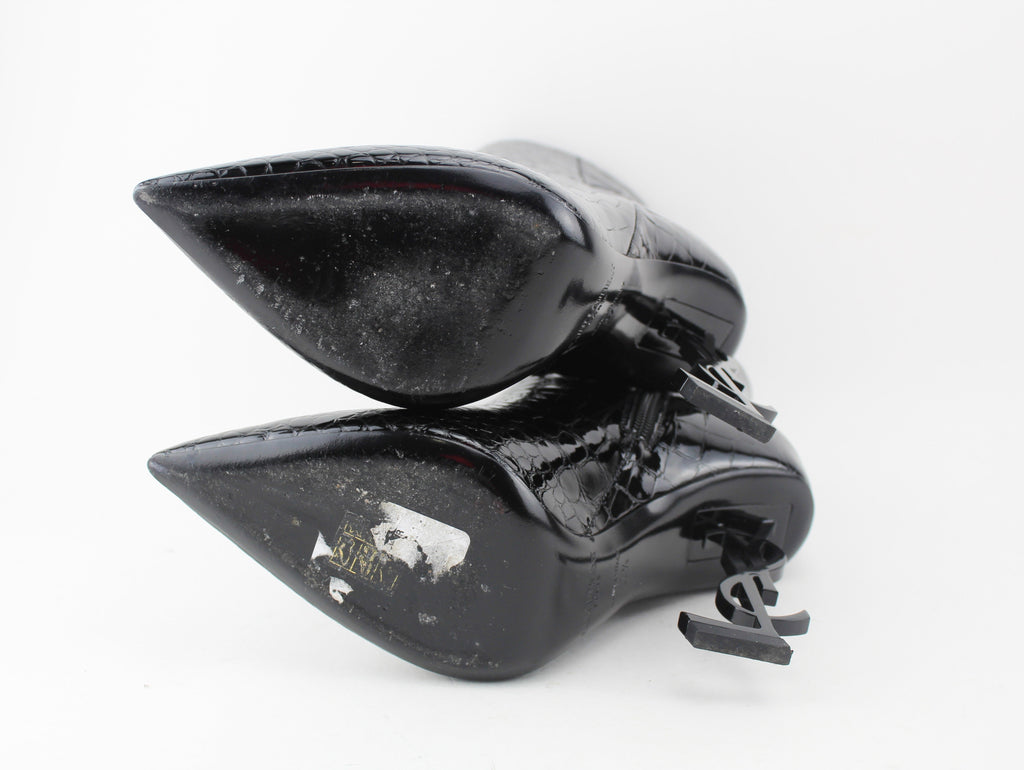 Saint Laurent Opyum 110 Croc Embossed booties