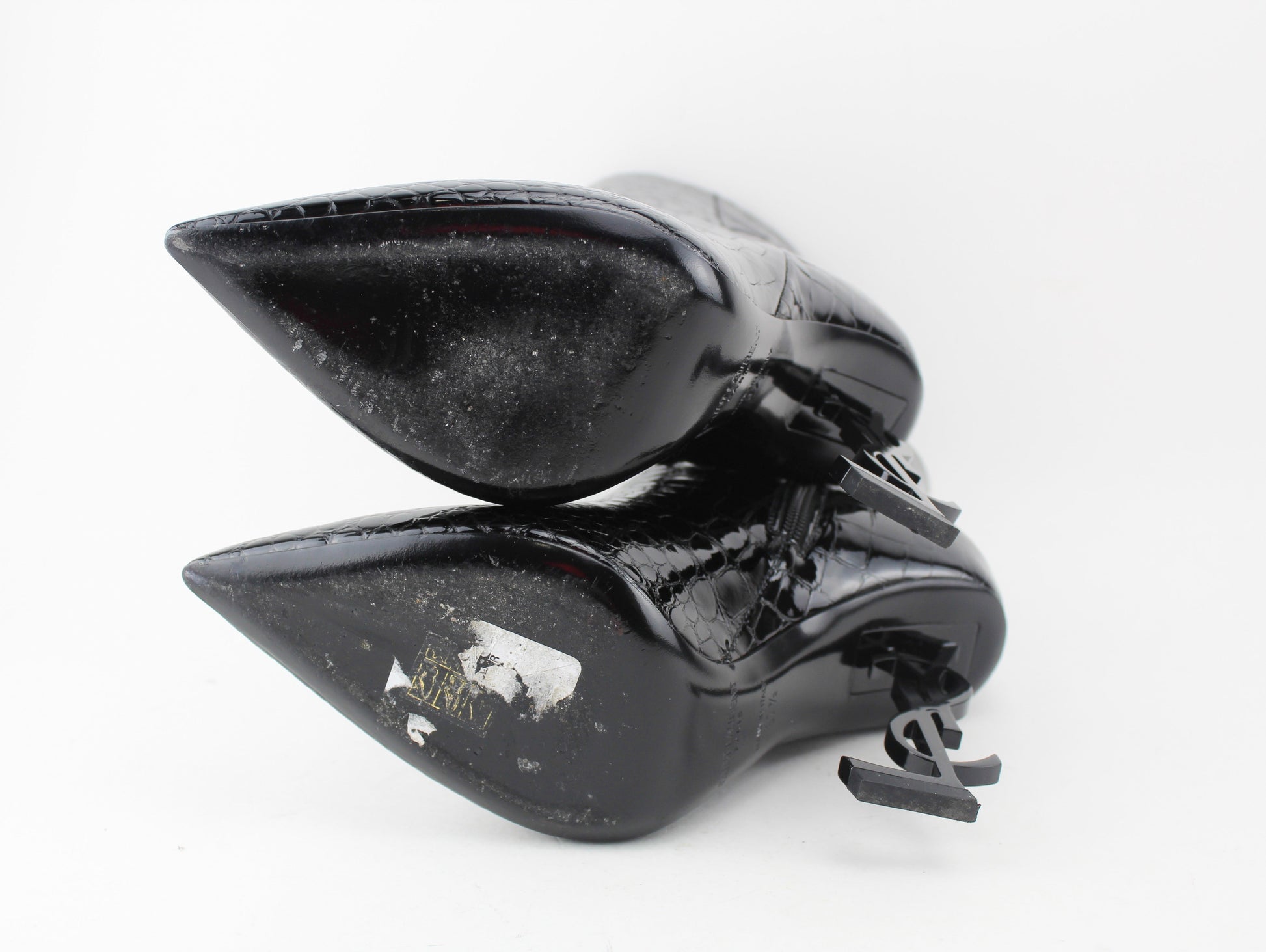 Saint Laurent Opyum 110 Croc Embossed booties