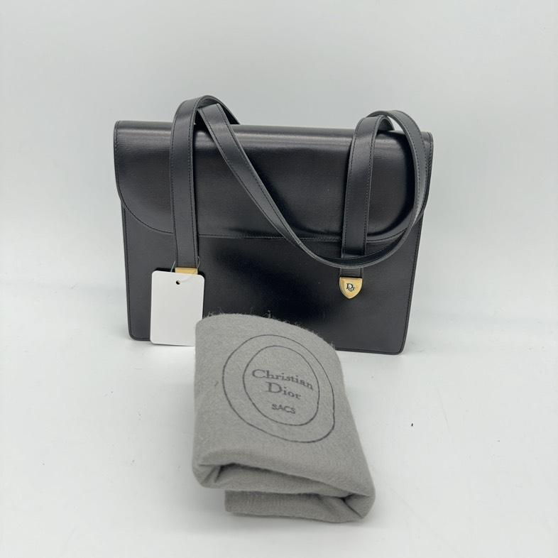 Christian Dior Black Leather Shoulder Bag - Medium Size