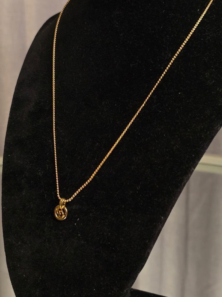 Dior Classic Gold Pendant Necklace