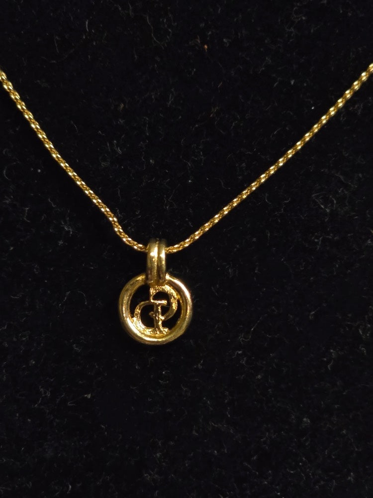 Dior Classic Gold Pendant Necklace