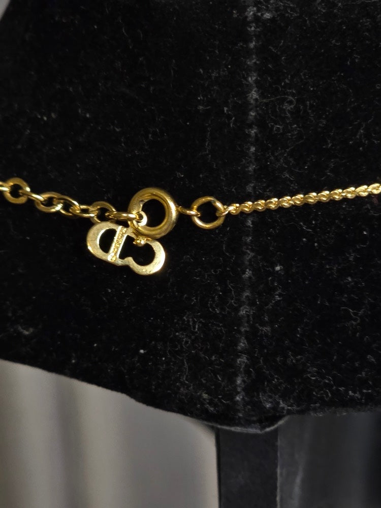 Dior Classic Gold Pendant Necklace
