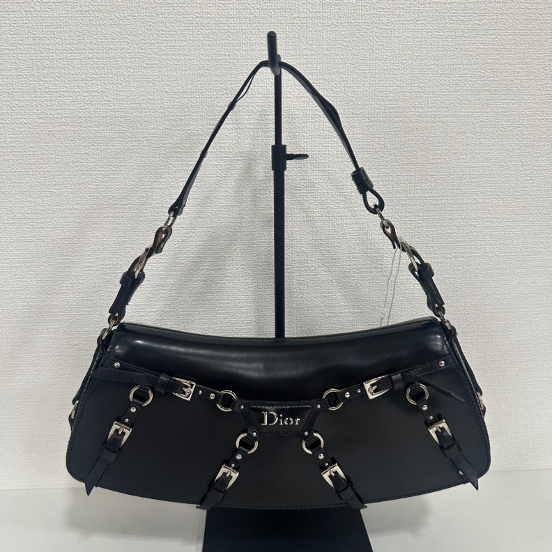 Dior Black Leather Shoulder Bag Medium Size