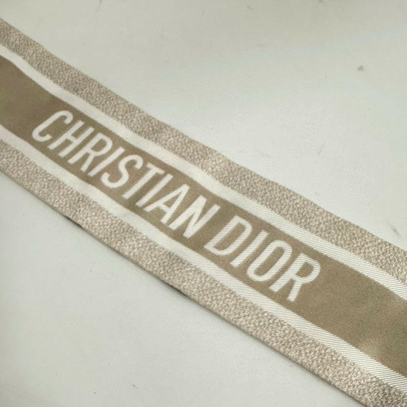 Christian Dior Silk Twilly Scarf with Floral Print, White/Multi-Color, One Size