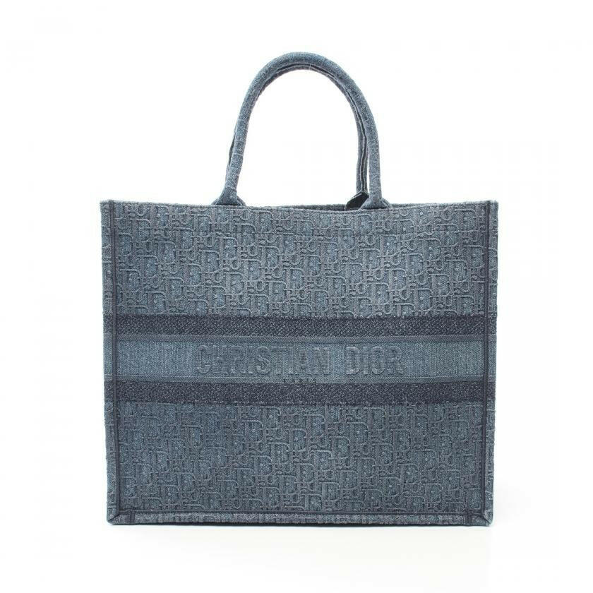 Christian Dior Book Tote Large in Denim Blue Dior Oblique Handbag
