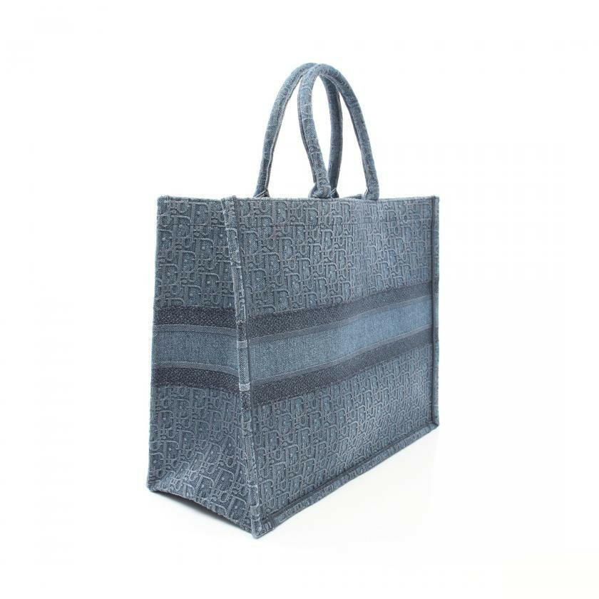 Christian Dior Book Tote Large in Denim Blue Dior Oblique Handbag