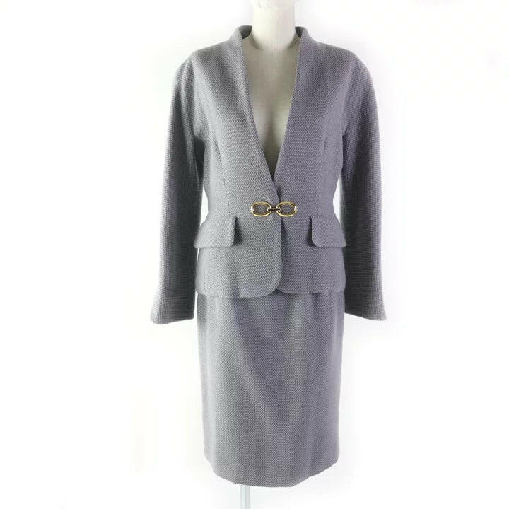 Christian Dior Gray Skirt Suit Set - Size M