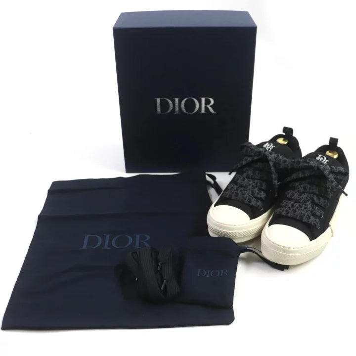 Dior Black Monogram Sneakers Size 41 with Box and Dust Bag