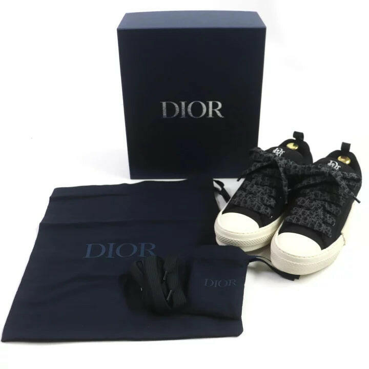 Dior Black Monogram Sneakers Size 41 with Box and Dust Bag