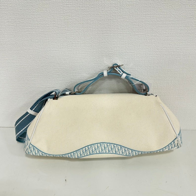 Dior Canvas Crossbody White and Blue Medium