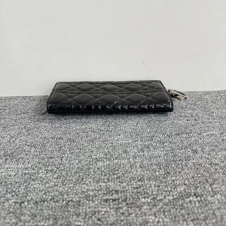 Dior Black Patent Wallet On Chain WOC