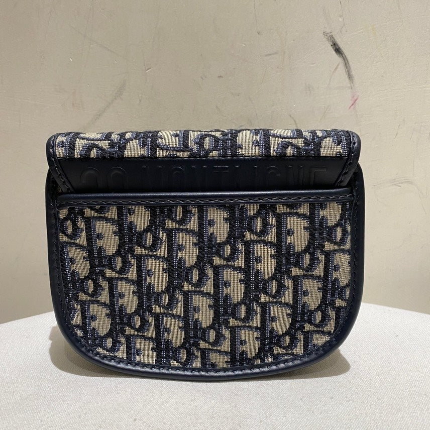Dior Bobby Navy Monogram Canvas Crossbody Bag Medium