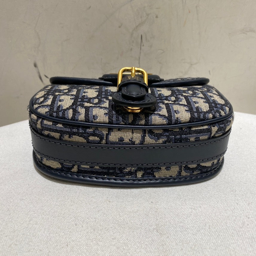 Dior Bobby Navy Monogram Canvas Crossbody Bag Medium