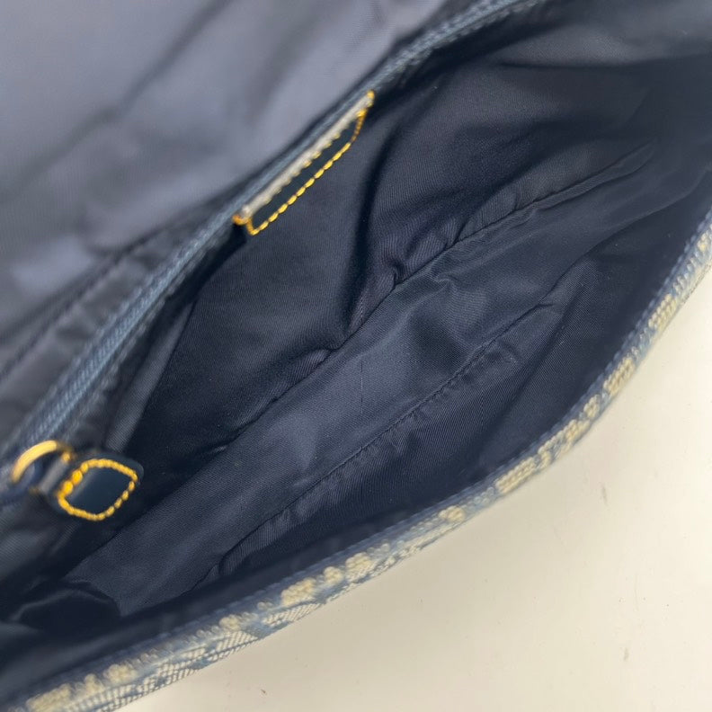 Dior Canvas Shoulder Bag Blue Small Adjustable Strap