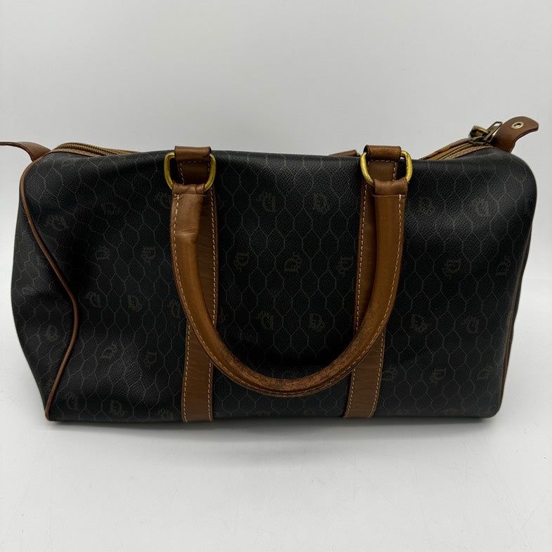 Dior Black Brown Leather Travel Bag Large
