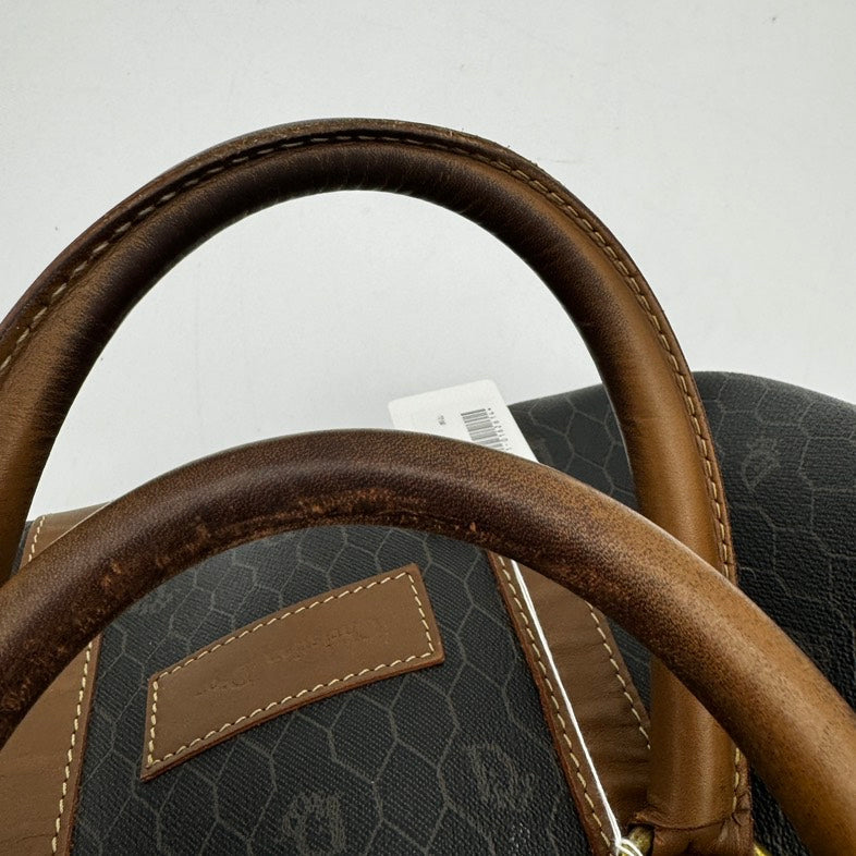 Dior Black Brown Leather Travel Bag Large