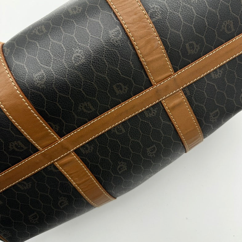 Dior Black Brown Leather Travel Bag Large