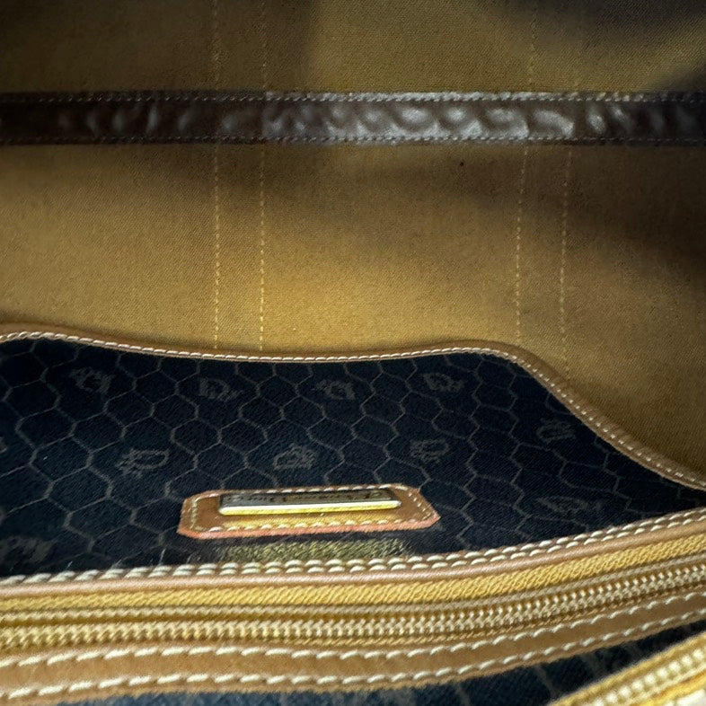 Dior Black Brown Leather Travel Bag Large
