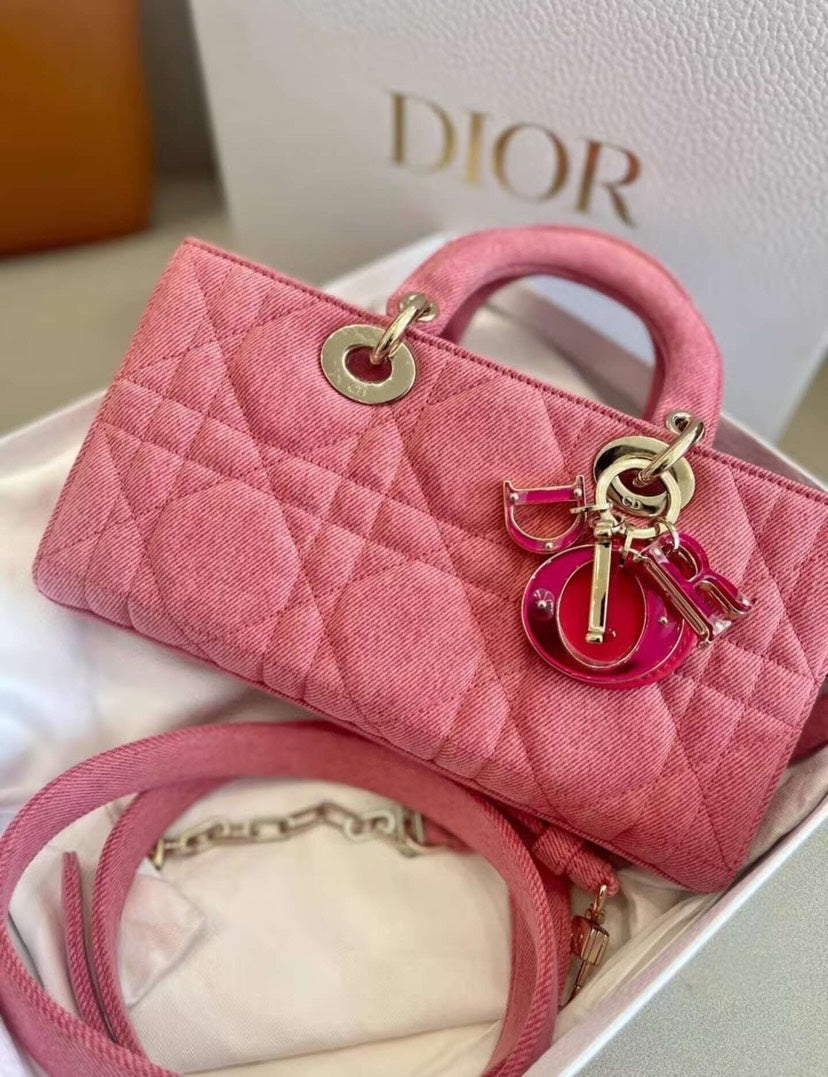 Christian Dior Lady D Joy Bag Cannage Small Pink