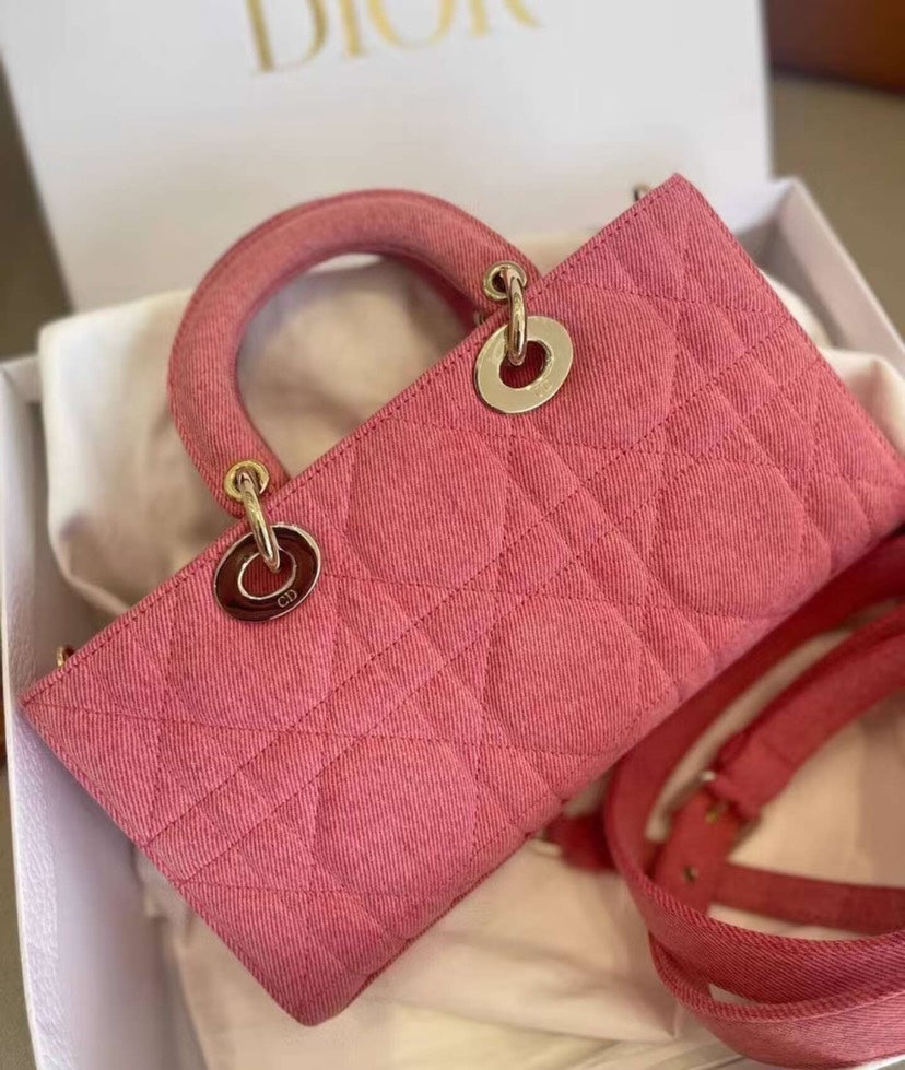 Christian Dior Lady D Joy Bag Cannage Small Pink