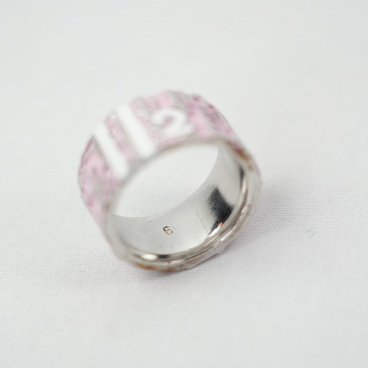 Christian Dior Trotter Pink Silver Ring Size 52