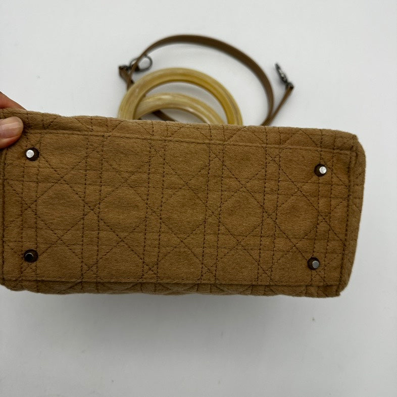 Dior Beige Canvas 2way Bag Medium Size