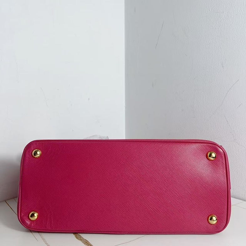Prada Galleria Hot Pink Textured Calfskin Handbag Crossbody
