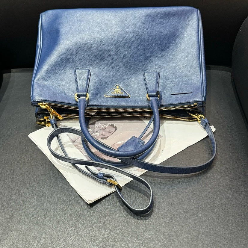 Prada Galleria Blue Tote Bag