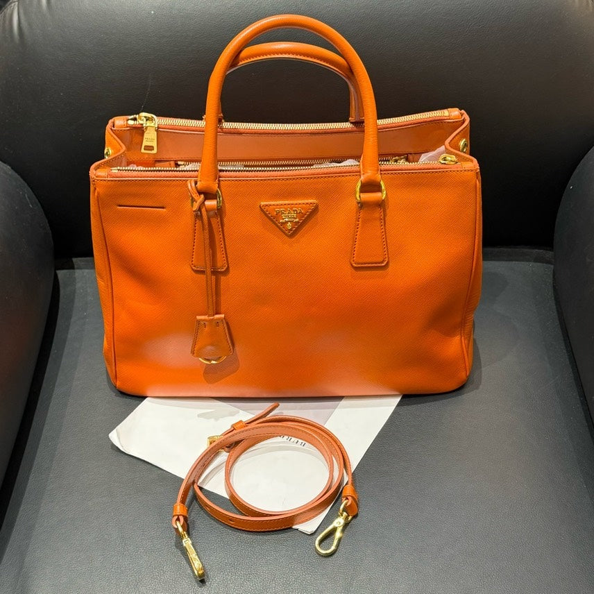 Prada Galleria Orange Handbag