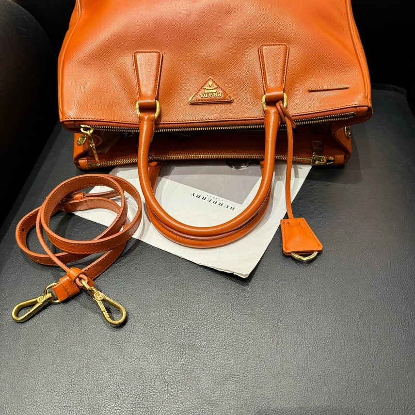 Prada Galleria Orange Handbag