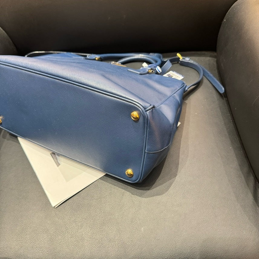 Prada Galleria Blue Leather Tote